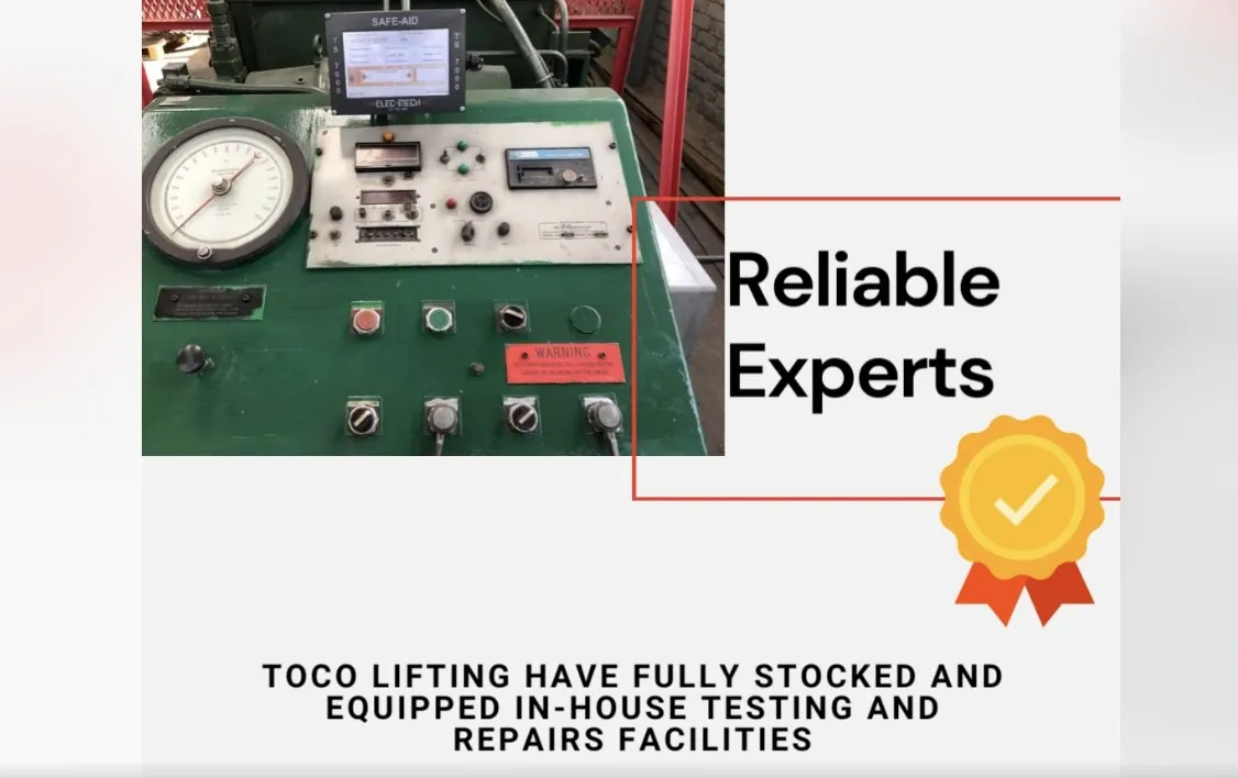 Toco Lifting in-house proof and destruction test rig at its Germiston testing facility